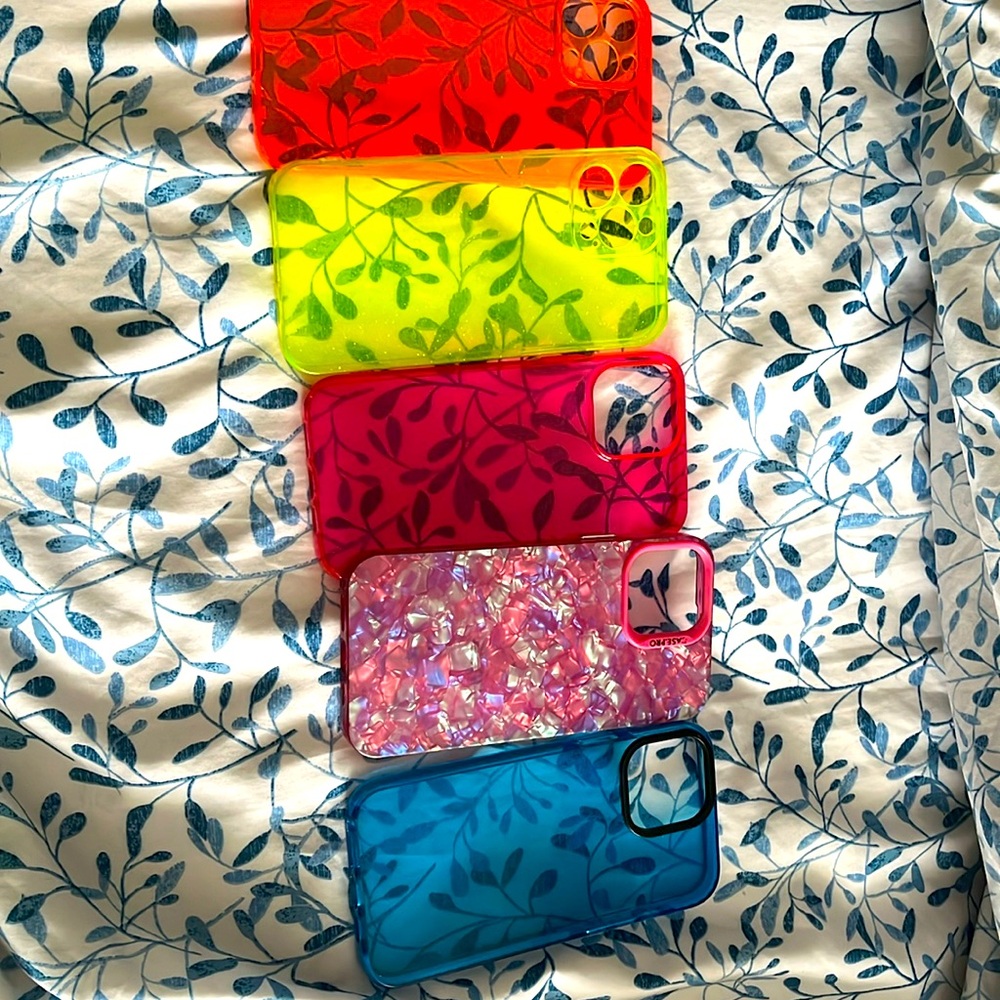 5 pack iPhone 13 Pro Max phone cases colors of rainbow